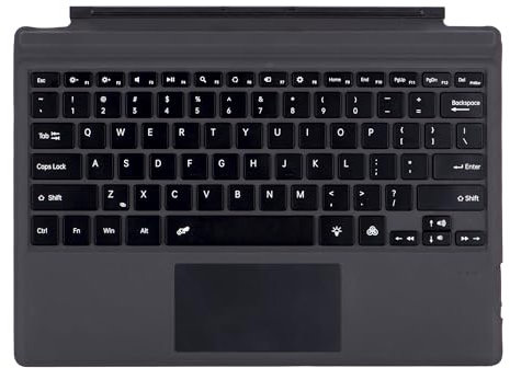 Zoof Cover per Microsoft Surface Pro 7 Plus/Pro 7/Pro 6/Pro 5/Pro 4/Pro 3, tastiera wireless ultra sottile con tastiera multi-touchpad Bluetooch (nero senza retroilluminazione)