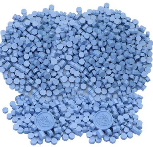 Versiegelung Wachs Perlen Wachs Seal Perlen, 600Pcs Staub Blau Wachs Versiegelung Perlen für Wachs Seal Stempel, Wachs Seal Perlen Kit Perfekt für Hochzeitseinladungen, Weihnachtsumschläge (Staubblau)