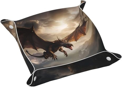 Bandeja de tocador, bandeja de piel de PVC para viajes, organizador de viaje pequeño para llaves, carteras, relojes, monedas (patrón imperial)