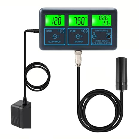 Tuya WiFi 7in1/8in1 Testeur De Qualité De l'eau PH/ORP/EC/PPM/CF/humidité/température Analyseur d'eau Piscine D'aquaculture Mesure PréCise(7 in 1)