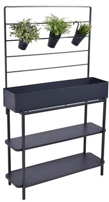 Garden Pleasure Hochbeet Gloria Anthrazit Beet Pflanzkasten Pflanzregal Eisen pulverbeschichtet Maße ca.: L94,5xB30xH155cm