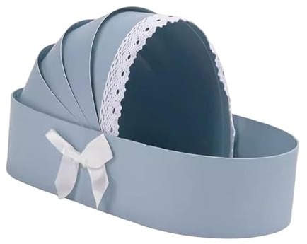 Amagogo Cardboard Flower Basket Cradle Flower Box Flowers Arrangement Case Paper Cardboard Box Gift Boxes Cradle Floral Basket for Mother Her Birthday Mother's Day, Blue