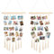 Nicrulp 2 Pack Marcos de Fotos Multiples, Portafotos Cuadros, Marco Fotos para Pared Colgar, con 30 Pinzas de Madera y 7 Cuerda de Cáñamo, para Manualidades, Decoración del Hogar y Regalos