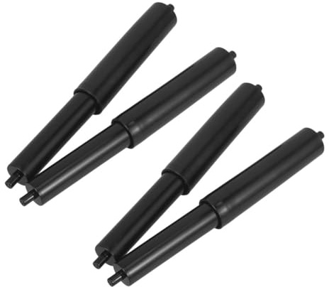 4 Stück-Pack Rollenspindelkasten mit Verstellbarer Federstange, Schwarz | Abs Ausführung, Stabiles Design mit Mittelachse, Passend für Badezimmer Installation
