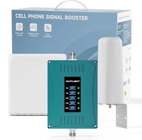 ANNTLENT Amplificador de Cobertura Móvil 4G LTE 3G gsm Repeater Amplificador de Señal de Teléfono Móvil para el Hogar y la Oficina en Banda 1/3/7/8/20 para Todos los Portadores Españoles