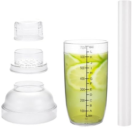 Coffee Shaker - Leakproof Shaker Bottle With Lemon Hammer, Upgraded Shaker With Scale And Strainer Top | Utnsparent Easy Removable Tra E Cocktail Shaker Jigger For Home