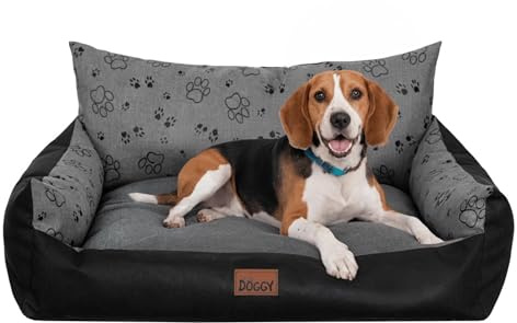 Bjird Hundebett Grosse Hunde Wasserdicht - Hundedecke Sofa, Hundebett Mittelgroße Hunde - Joker Waschbares Hundesofa mit Herausnehmbarem Kissen - Oeko-Tex Hundekissen Dog Bed 82x63 cm Graphit 3D XL