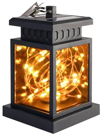 Grablaterne Solar Wetterfest Geschenk für Trauer, Schwarz Solar Laternen für Draußen, Grablaternen mit Led Kerzen, Wasserdicht Solarlaterne für Außen, Solarlampen für Beileid Beerdigung Memorial