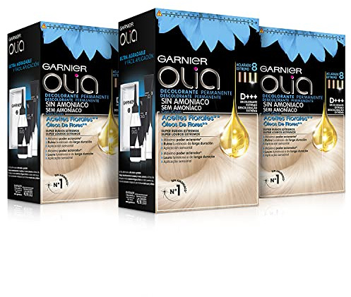Garnier Olia, pack 3 Decolorante Permanente sin Amoniaco con Aceites | Olia, pack 3 Decolorante Permanente sin Amoniaco con Aceites. Para el cuidado y mantenimiento del cabello.