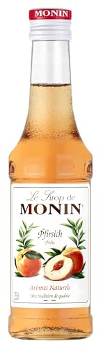 Monin Sirup Pfirsich (1 x 0,25 l) – Sirup für Cocktails, Mocktails & Eistee – Fruchtiger Getränkesirup für Bellini, Limonaden & Desserts