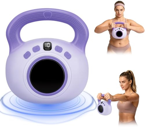 9-in-1 Elektrische Vibrations-Kettlebell 1,4kg für Damen,35 Intensitätsstufen LCD-Display zur Fettverbrennung Körperformung Lymphdrainage und Durchblutungsförderung Heimtraining