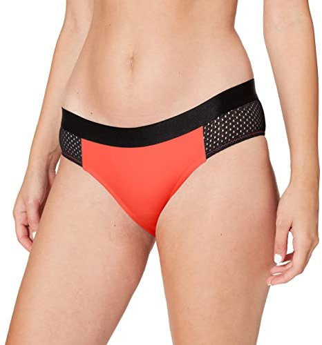 Calvin Klein Mesh Hipster-Lr, Slip Bikini Donna, Rosa (Fiery Coral 008), 38 (Taglia produttore:M)