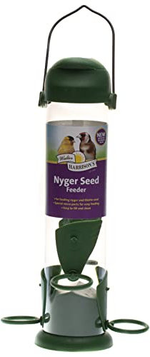 Walter Harrison's Wild Bird Flip Top Green Hanging Nyger Seed Feeder - Large - 30 cm