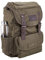 TOPWOLFS Wasserdichter gewachster Canvas-Rucksack für Herren, Reiserucksack, Lederbesatz, grün, Einheitsgröße