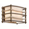 Licht-Erlebnisse Elegante Wandleuchte KIKI Metall Leinen Bronze Beige B:30cm eckig Asiatisch Design Lampe Wohnzimmer Flur