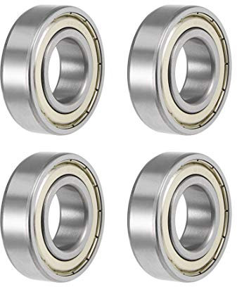 sourcing map 4St Rillen Kugellager 6205ZZ Z2 Doppelt Geschirmt Kohlenstoffstahl 25mm X 52mm X 15mm