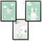 Kindsblick 3er Set Poster für Kinderzimmer - DIN A4 Kinderposter für Jungen & Mädchen - Motiv: Tierträume - Mintgrün - Wunderschöne Deko für jedes Kinderzimmer