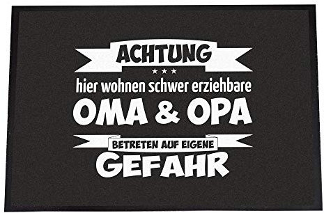 4youDesign Fußmatte -Schwer erziehbare Oma & Opa - Betreten auf eigene Gefahr- 50 x 70 cm – rutschfest, für innen & außen (Oma & Opa, 50 x 70 cm)