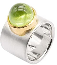 Bandring aus Silber mit Peridot Cabouchon
