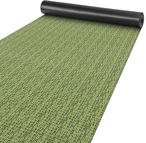 ANRO Läufer Teppich-Läufer Flur Küchenläufer rutschfest waschbar Teppichläufer Küchenteppich anpassbar Itaca Grün 300x50cm bis 5m Länge