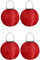 Youning Solar Lampions Außen Wetterfest, LED Solar Lampion Garten Laterne, Papier Laterne Lampenschirm Lampion Runde Laterne Papierlampions zum Dekorieren 20cm (4pcs Rot)