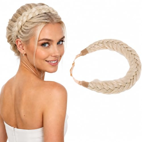 CAISHA Tresse postiche bandeau serre-tête accessoire cheveux tressé blond clair HZ212