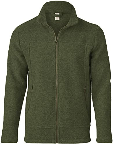 Engel Herren Fleecejacke, 100% Schurwolle (Schilf Melange, Gr. 50-52 / L)