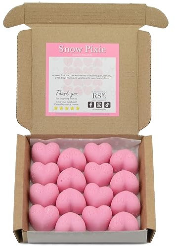 RSWellness Snow Pixie Soy Wax Melts Scented - 16 Heart Wax Melts Gift Set - Highly Scented Handmade Home Fragrance - Vegan & Pet Friendly