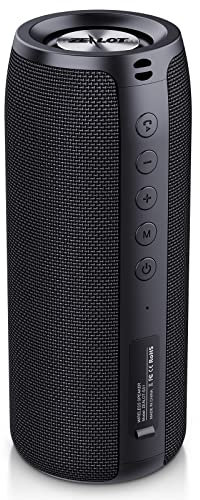 Zealot S51 Bluetooth Speaker, 40W Enhanced Bass, IPX6 Waterproof, 30H Playtime, Bluetooth 5.2, Black, Portable Wireless Speaker for Travel, Pool, Beach