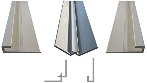 ORIGINAL PlateART Aluminium Profil Set Ecke für 3mm Duschrückwand oder Küchenrückwand (Weiß matt, RAL 9003) 1 x Inneneck-Profil, 2 x Abschluss-Profile), 250 cm Länge)
