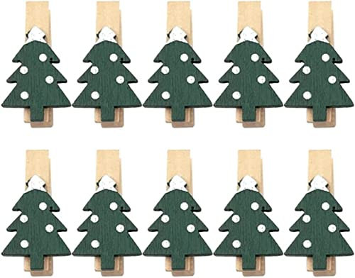 LATRAT 25 pinzas de madera para Navidad, mini pinzas de madera, pinzas de decoración, pinzas de ropa, pinzas de Navidad, fotos, fiestas de Navidad, suministros preferidos