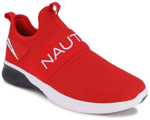 Nautica Zapatillas de deporte para hombre, informales, sin cordones, modernas, para caminar, ligeros, Steeper Sport-rojo, 44 EU