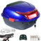 HDBODY Motorrad-Topcase Großes Fassungsvermögen Gepäckaufbewahrung ABS Tail Case Für Motorroller, Motorräder, Mopeds Und Quad-Bikes,Blau,40x36x25cm