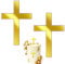LWAIX Kreuz für Tortendeko Cake Topper Kreuz Gold Tauf Torte Deko Acryl Kuchen Dekoration Taufe 10 x 7cm für Hochzeit Geburtstag Party Kommunion (2STK)