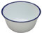 DTD QUALITY MATTERS Traditional Enamel Dinnerware Set – White with Blue Trim | Premium Pasta Plates, Soup Bowls, Mixing & Pudding Bowls – Vintage Style Crockery