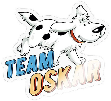 Spreadshirt TKKG Team Oskar Hund Sticker, max. 10x10 cm, 10 x 10 cm, Transparent glänzend