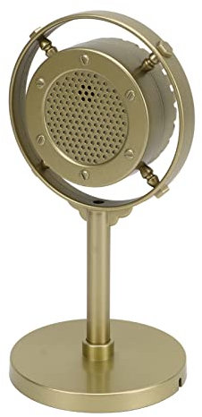 BROLEO Fake Microphone Model, Classic Plastic Exquisite Craftsmanship Retro Microphone Prop Old Style for Costume Parties (Gold)