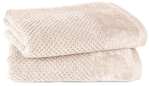 Pure Label Handtuch 50x100cm 2er-Pack  aus 100% Baumwolle - Creme | Waschbar bis 60°C, trocknergeeignet - weich & saugstark