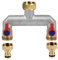 2-Wege Wasserhahn Wasserverteiler, Verteiler Wasser 3/4 Zoll Messing Wasseranschluss Verteile, Gartenschläuche mit 3/4 Adapter, für Garten Bewässerung Küche Wasserhahn