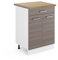 Vicco Küchenunterschrank R-Line, Grau/Weiß, 60 cm mit Schublade, AP Eiche