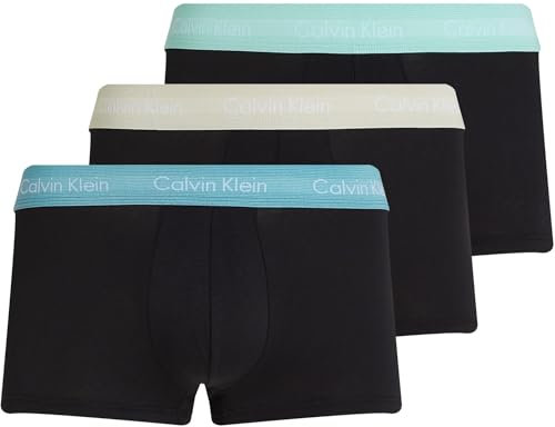 Calvin Klein Herren 3er Pack Boxershorts Low Rise Trunks Unterwäsche, Mehrfarbig (B- Fad DNM, Cdon Tint, Beau Bl WBS), XL
