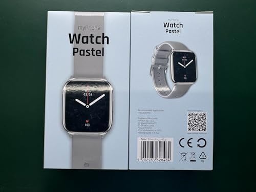 Smartwatch myPhone Watch PastelFoggy Day großer 230-mah-Akku, eine Woche Akkulaufzeit, Bluetooth-Anrufe, großer 1,75-Zoll-Bildschirm Amoled, IP67-Robustheit, mehrere Sportmodi, spezielle App