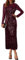GRACE KARIN Damen Pailletten Transparent Ärmel Bankett Abendessen Kleid 50er Herbst Winter Bodycon Hüftwickel Retro Club Kleid Dunkelwein L