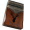 Daumenklavier 17-Ton Elektrische Box Fingerklavier Kalimba Tragbares Musikinstrument Akazienholz Braun Anpassungsfrei