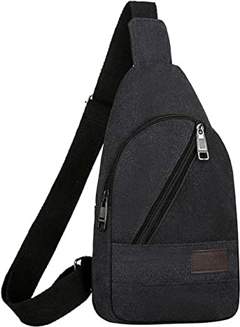 GeldböRse Herren Slim WalletMäNner Portemonnaie 2022 Männer Brusttasche Mode Leinwand Umhängetasche Outdoor Sports Umhängetasche Kreditkartenetui DamenKleiner Geldbeutel Herren (Black, One Size)