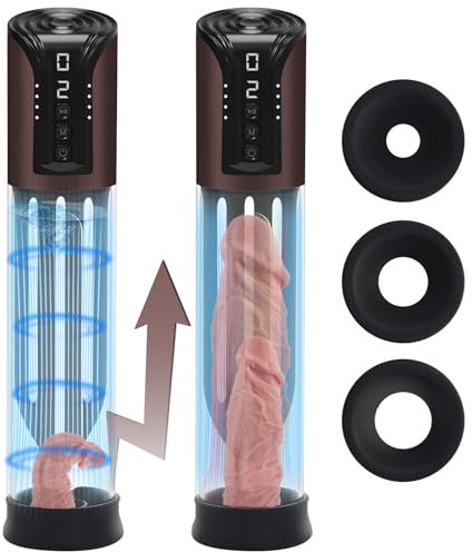 Alargador De Pene, Succionador De Pene Hombre De Vacío Con 4 Niveles De Succión, Masturbador De Pene Con 3 Mangas De Silicona, Bomba De Vacío Para Los Hombres