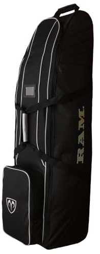 Ram Golf SDX Wheeled Golf Travel Cover/Flight Bag, Black/Silver