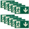 10 Stück Schild Notausgang: 300 x 150 mm Schild Notausgangsschild Extra Langnachleuchtend, Notausgangsschild Pfeil nach unten Reflektierend, Fluchtwegschild Rettungsweg (Nach unten)
