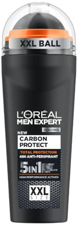 L'Oréal Paris Men Expert - Carbon Protect Ice Fresh XXL - Déodorant Bille Spray Homme Anti-Traces - 100 ml - FORMAT XXL