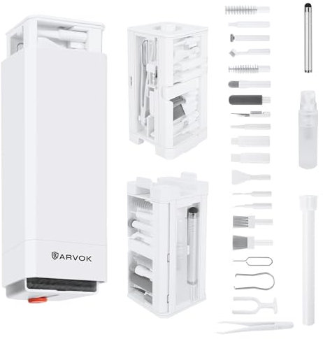ARVOK Keyboard Cleaning Kit, 32 in 1 Computer Laptop Cleaner Kit, Electronics Devices Cleaning Tool, Multi-Function Electronic Cleaner Kit for Earbuds, PC, Screens, Camera Lens, Electronics Devices